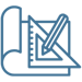 Architectural features blue icon