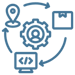 Back office support blue icon