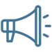 Brand experience blue icon