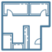 Interior Design blue icon