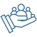 Leadership and development blue icon