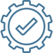 Turnkey solutions blue icon