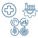 Healthcare, Industrial, Recreational, Cultural icons
